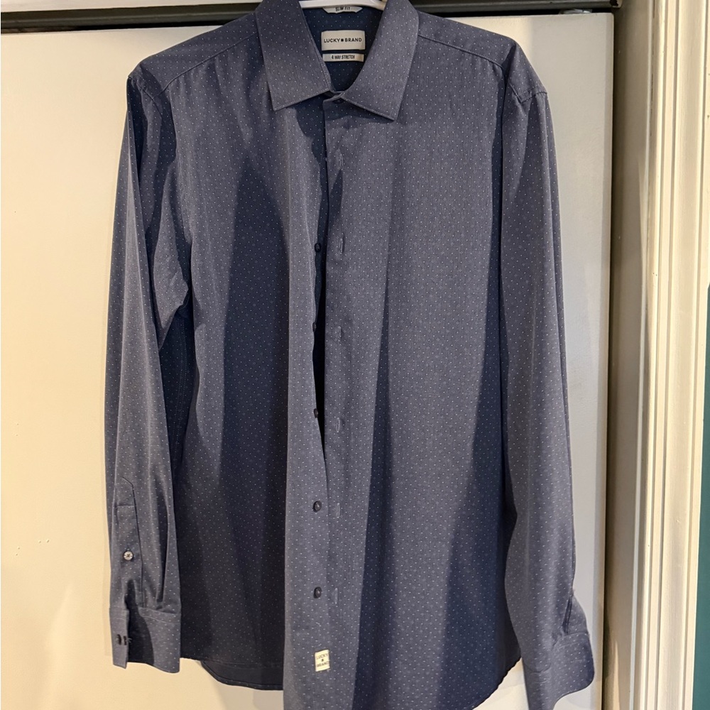 Lucky Brand Men's Navy Dress Shirt